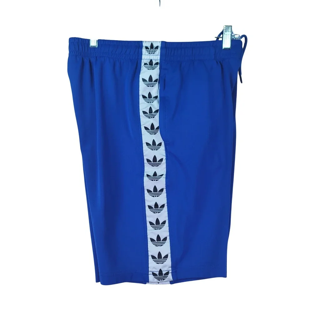 Adidas Originals Mens M (32-34) Blue Trefoil TNT Tape Poly Shorts Bold CE4818